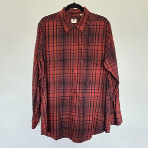 Levi’s Button Down Plaid Shirt Women's XL Grunge‎ 90s Outdoors Lightweight Fall